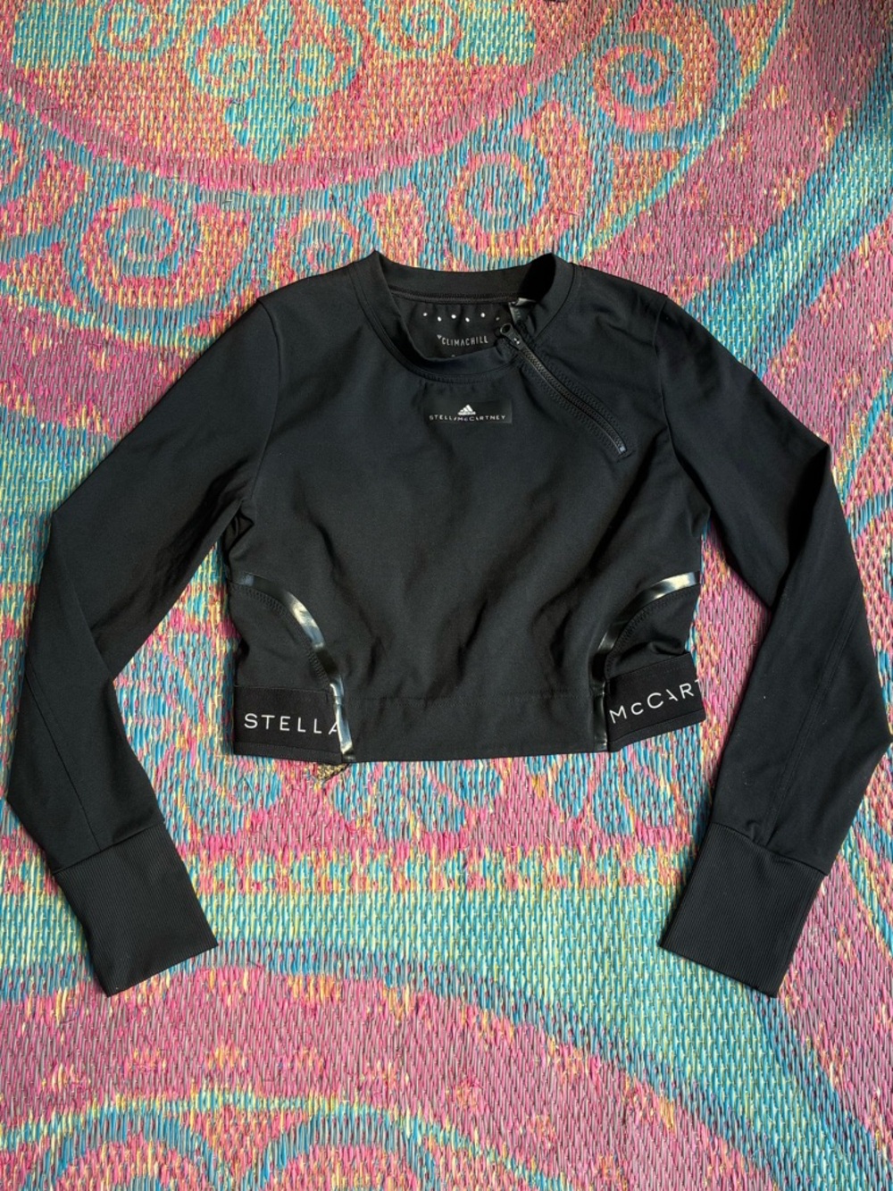 Stella McCartney Adidas black clima chill cropped top size medium